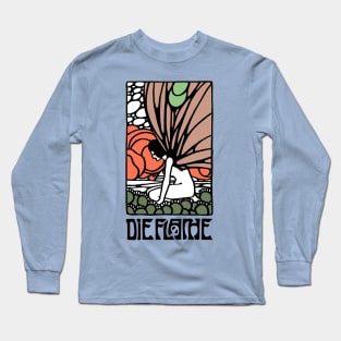 Die Flache Trippy Butterfly Nymph Retro Vintage Poster Long Sleeve T-Shirt